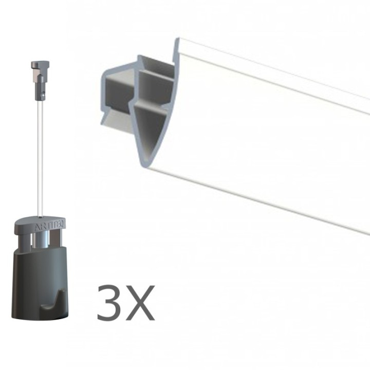 Ophangset 6 meter PLAFOND - Artiteq kwaliteitsrail