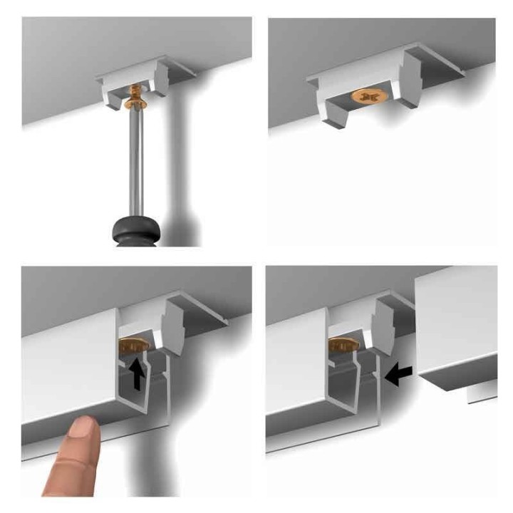 Newly R40 – de muurrail voor het plafond