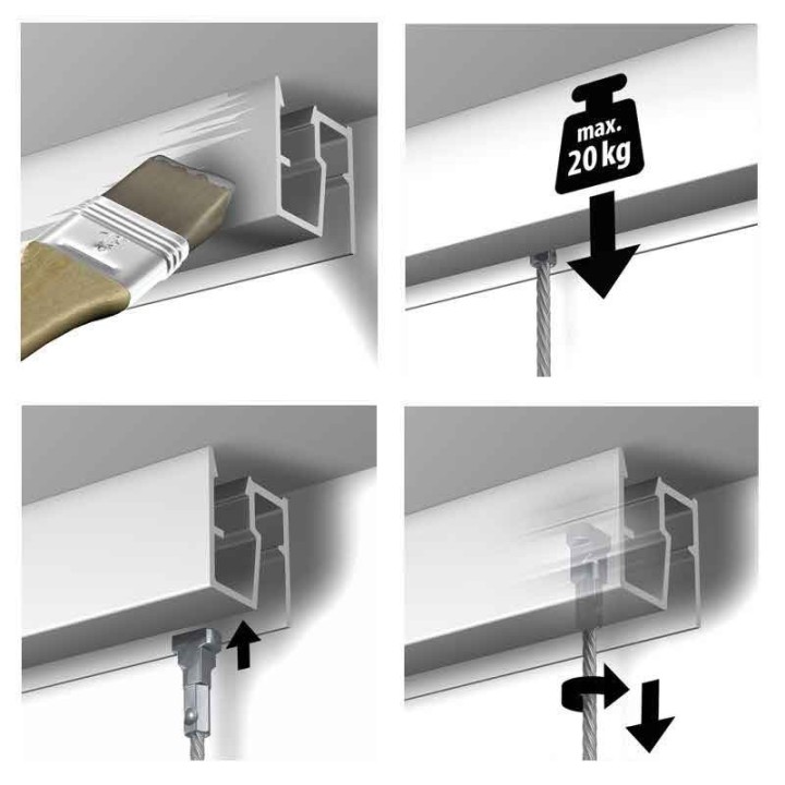 Newly R40 – de muurrail voor het plafond