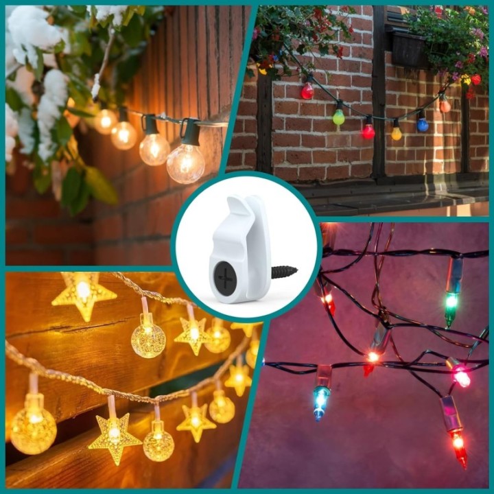GeckoTeq 10x Kunststof Draad haakjes voor slingers en feestverlichting - 2 kleuren