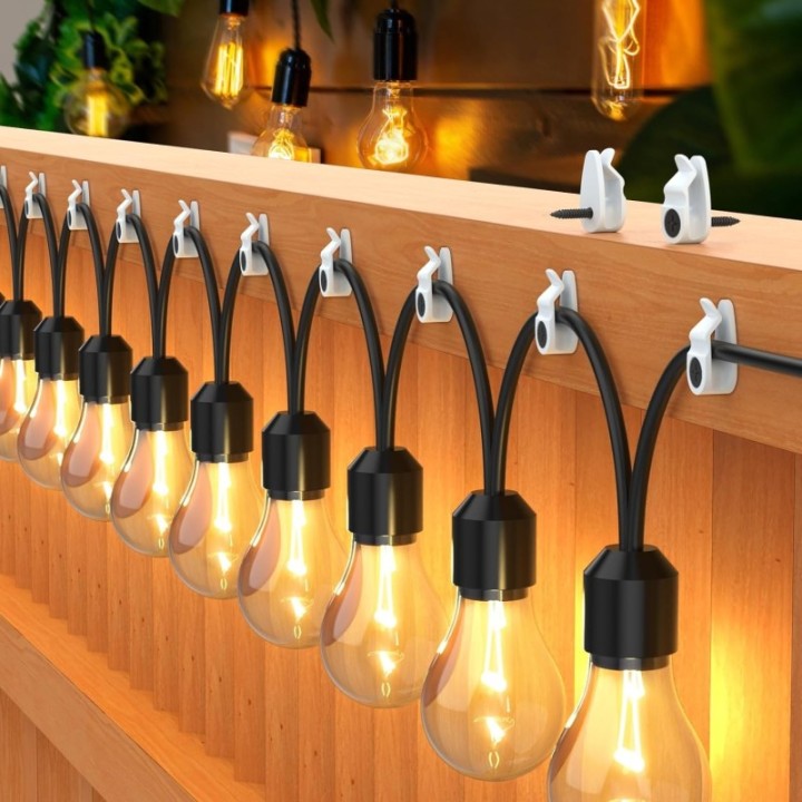 GeckoTeq 10x Kunststof Draad haakjes voor slingers en feestverlichting - 2 kleuren
