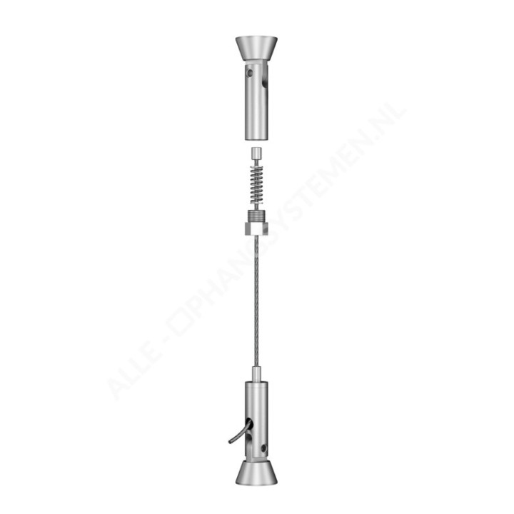 GeckoTeq Spankabel Staaldraad Set 1,8 mm - 3 meter