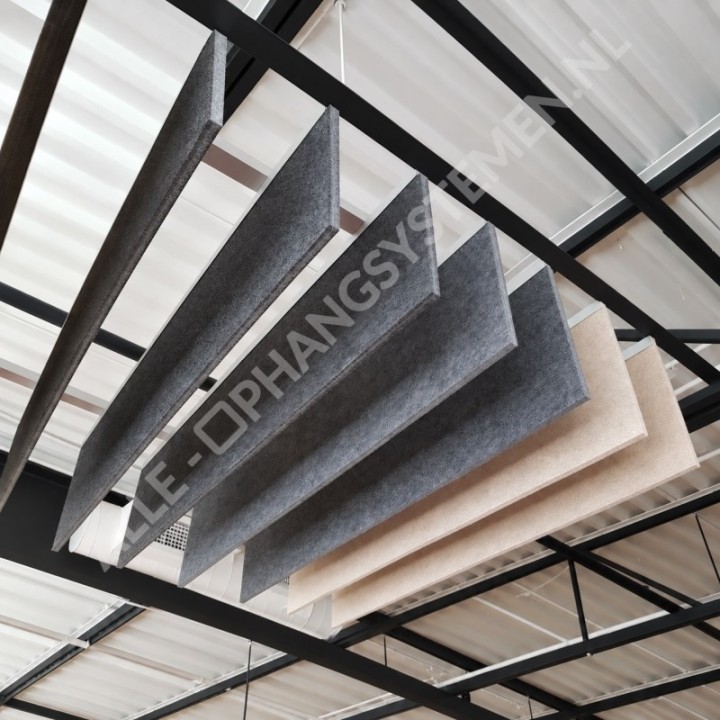 GeckoTeq Aluminium klem- en ophangrail voor akoestische PET-panelen 9/12/24mm – 20kg