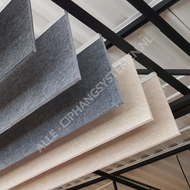 GeckoTeq Aluminium klem- en ophangrail voor akoestische PET-panelen 9/12/24mm – 20kg