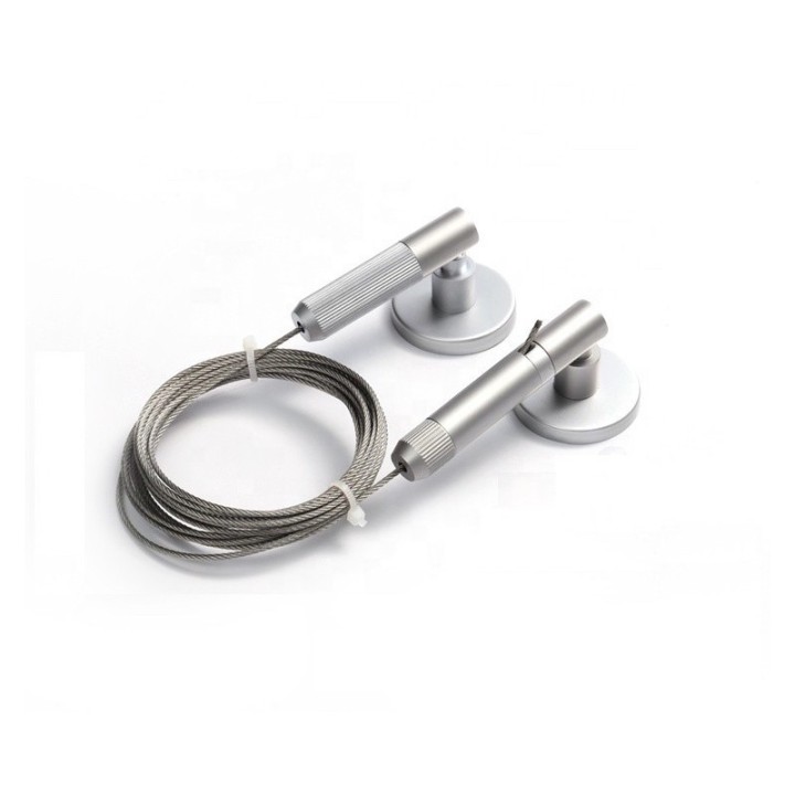 GeckoTeq Spankabel Staaldraad Set 1,8 mm - 3 meter incl. schroeven & pluggen