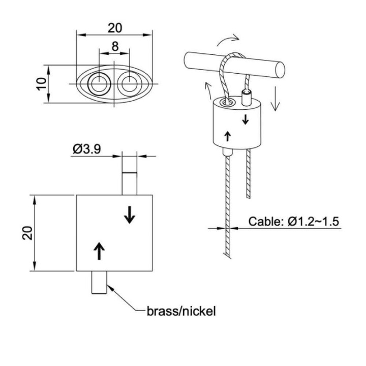 GeckoTeq Zelfremmende Lus Hanger Kabel Gripper - 1,5mm