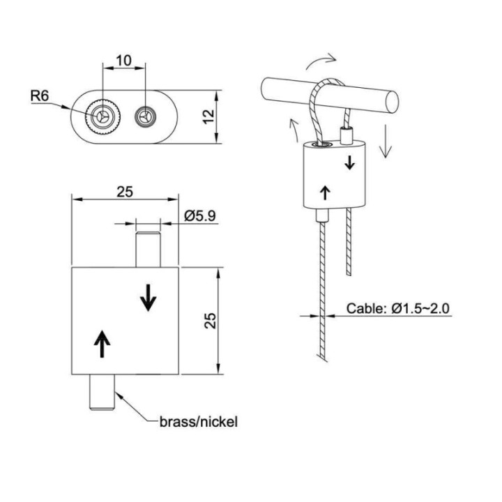 GeckoTeq Zelfremmende Lus Hanger Kabel Gripper - 2,0mm