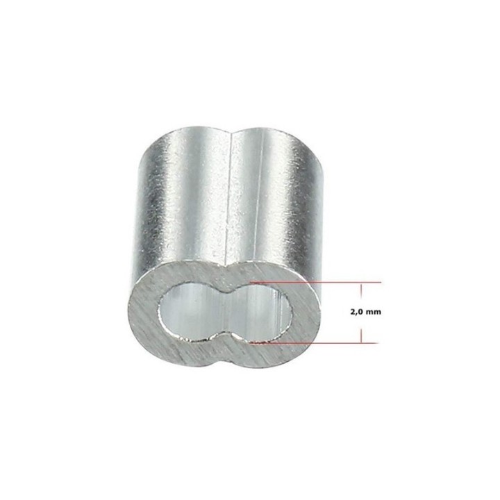 GeckoTeq Knelbus Draadklem 2,0 mm in zwart en alu