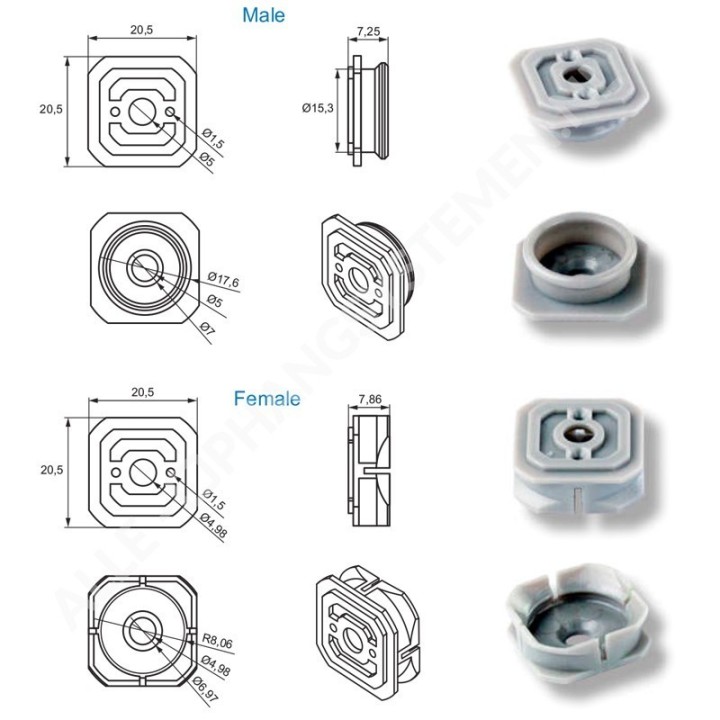 GeckoTeq Click Paneel Systeem Kunststof - Centreer Pin